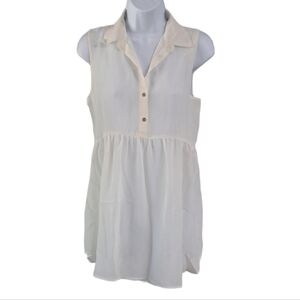 [Wet Seal]  Sheer Chiffon Top Off White Size Medium